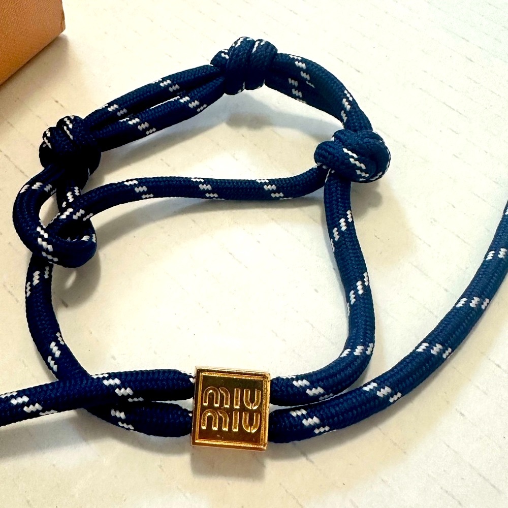Miu Miu Navy Blue Knotted Bracelet - Picture 5 of 8